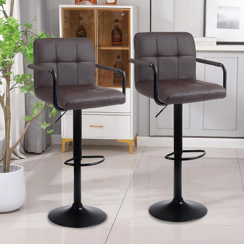 Pack x2 Sillas De Bar Piso Taburete Homely Comfort 61-81CM Café