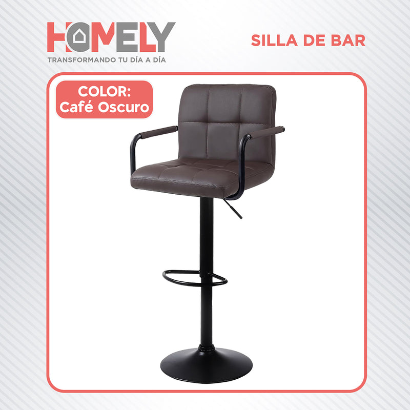 Silla De Bar Piso Taburete Homely Noir Comfort 61-81CM - Café