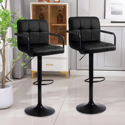 Pack x2 Sillas De Bar Piso Taburete Homely Comfort 61-81CM Negro