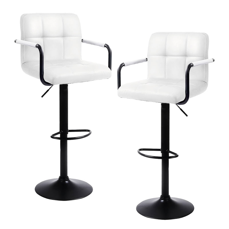 Pack x2 Sillas De Bar Piso Taburete Homely Comfort 61-81CM Blanco