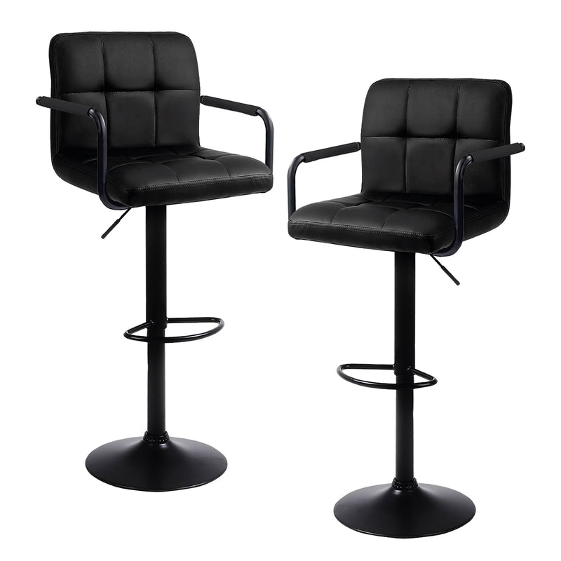 Pack x2 Sillas De Bar Piso Taburete Homely Comfort 61-81CM Negro