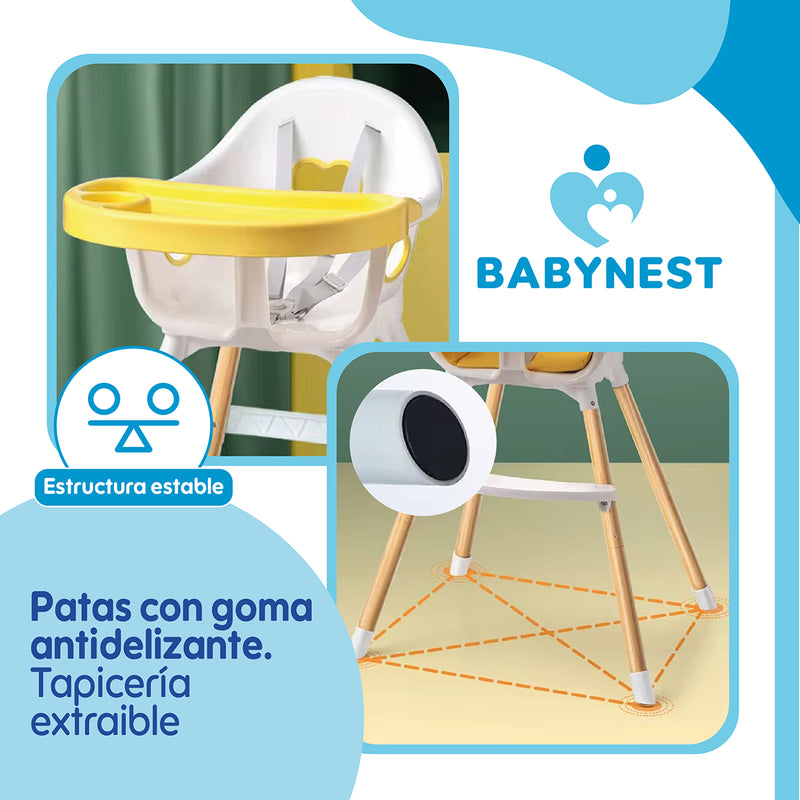 Silla Comer Bebe BabyNest TotTaste 2 en 1 + Canasto