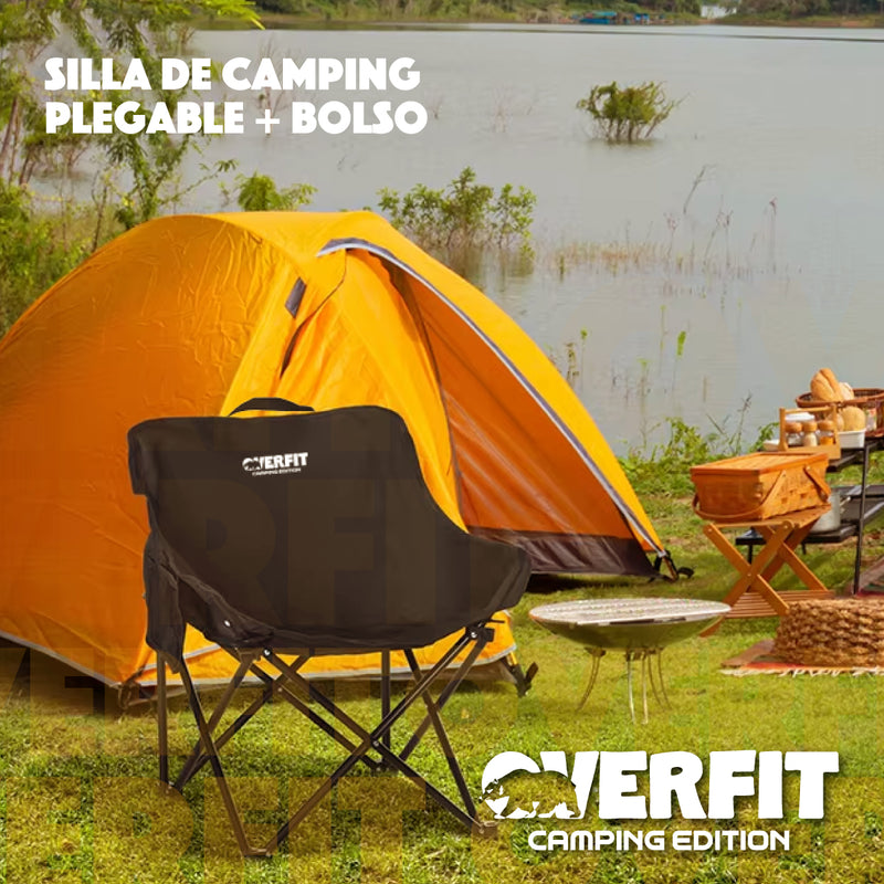 Silla Plegable Camping Overfit Playa + Bolso Transporte Playera Pesca