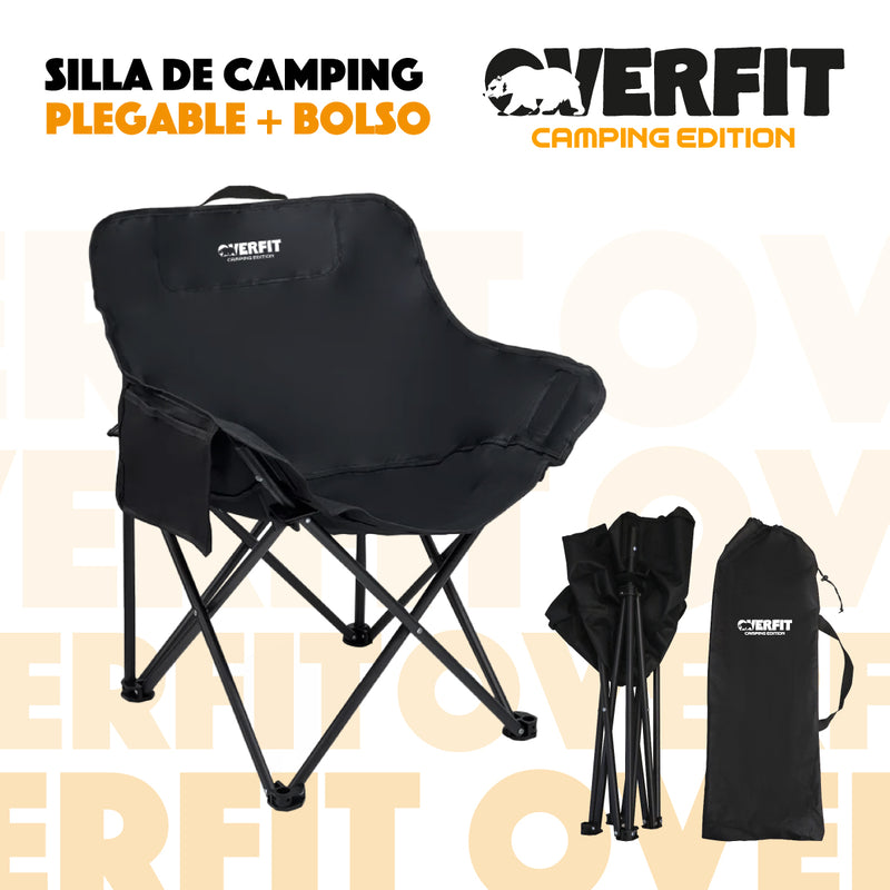 Silla Plegable Camping Overfit Playa + Bolso Transporte Playera Pesca
