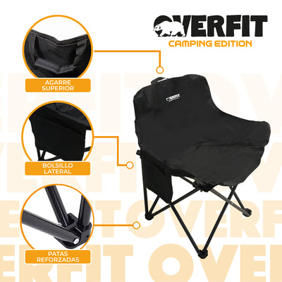 Silla Plegable Camping Overfit Playa + Bolso Transporte Playera Pesca