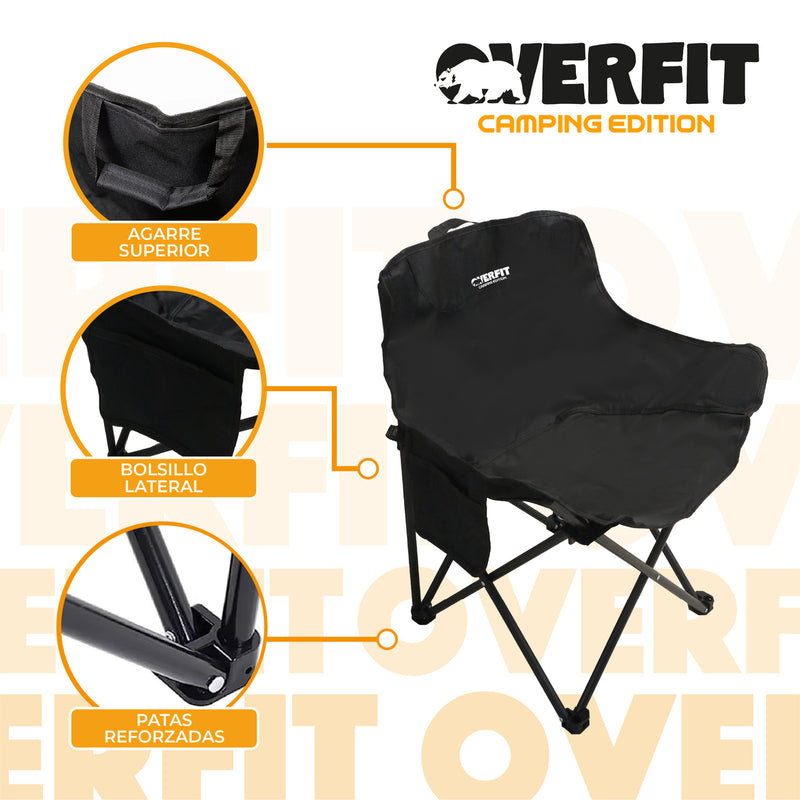 Silla Plegable Camping Overfit Playa + Bolso Transporte Playera Pesca