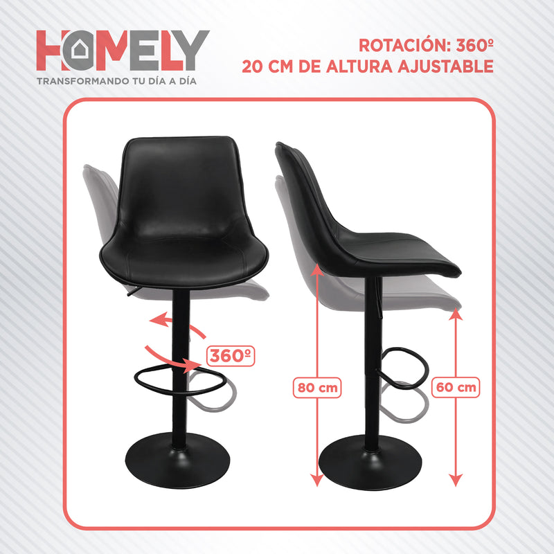Taburete Silla De Bar Homely Altura Regulable Cocina Americana 80cm X2