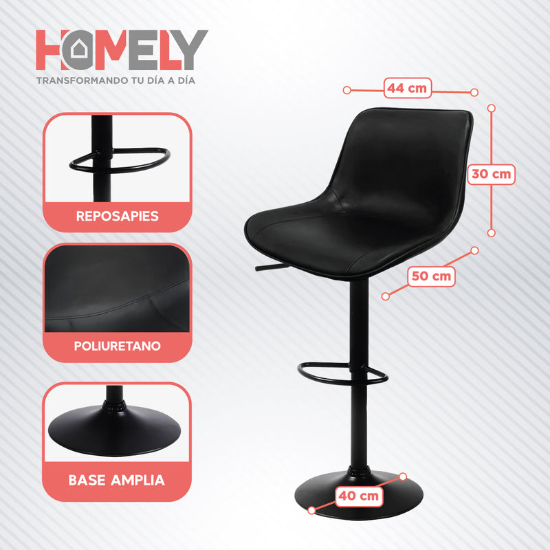 Taburete Silla De Bar Homely Altura Regulable Cocina Americana 80cm X2