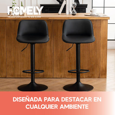 Taburete Silla De Bar Homely Altura Regulable Cocina Americana 80cm X2