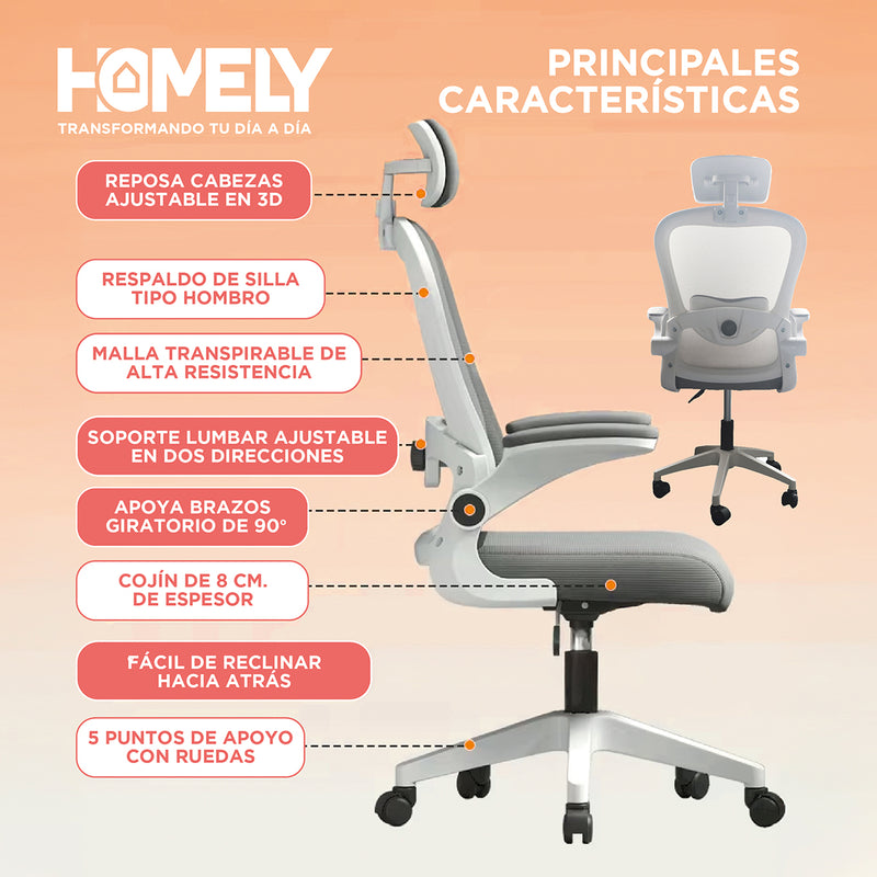 Silla Oficina Ergonómica Escritorio Gerencial Ejecutiva Homely