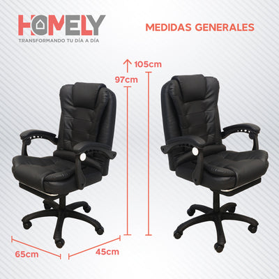 Silla de Oficina Ergonomica Lumbar Homely Ejecutiva Escritorio Premium