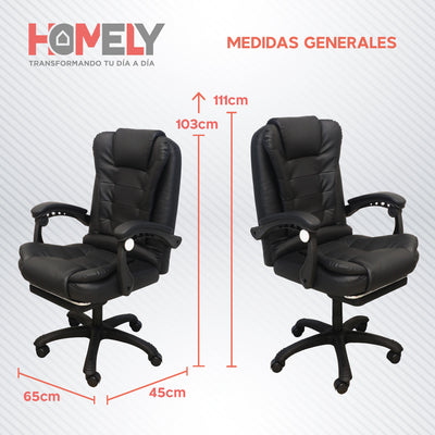 Silla de Oficina Ergonomica Lumbar Homely Ejecutiva Escritorio Premium