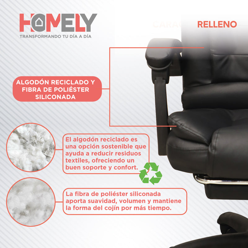 Silla de Oficina Ergonomica Lumbar Homely Ejecutiva Escritorio Premium