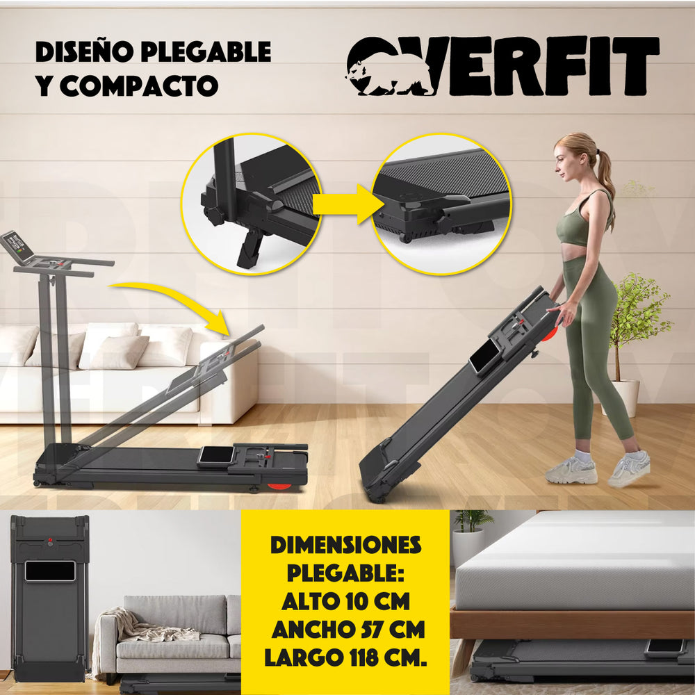 Trotadora 2 Hp Overfit Caminadora Electrica Plegable 12 Km/h