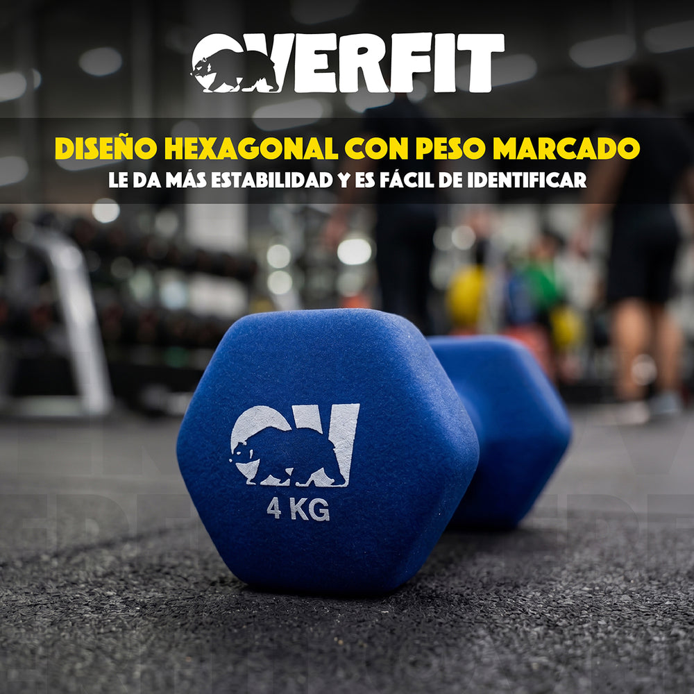 Kit X2 Mancuernas 4kg Neopreno Overfit - Vista 6