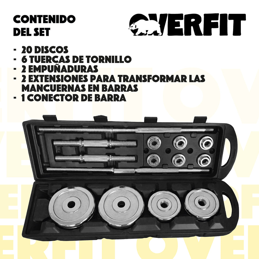 Set Mancuernas 50kg Fitness Pesas Peso Regulable