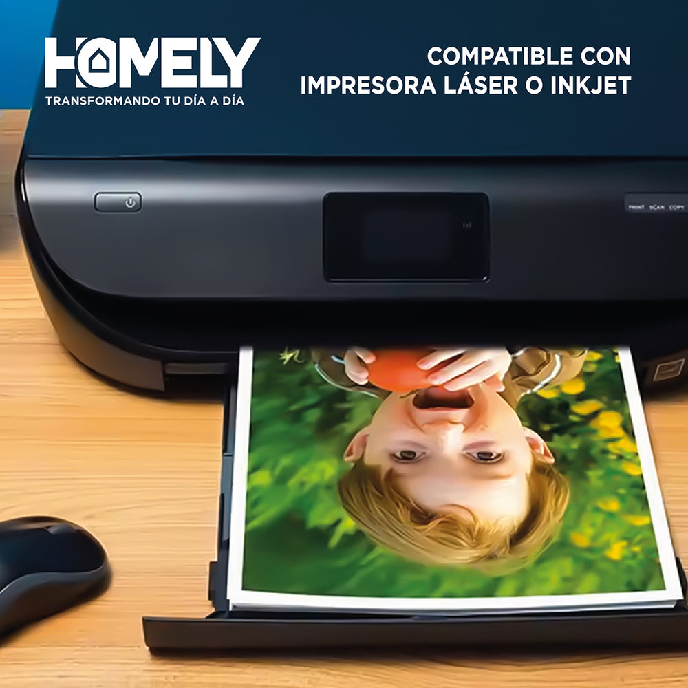 Papel Fotografico Doble Faz Brillante A4 220Gr Homely 50hjs