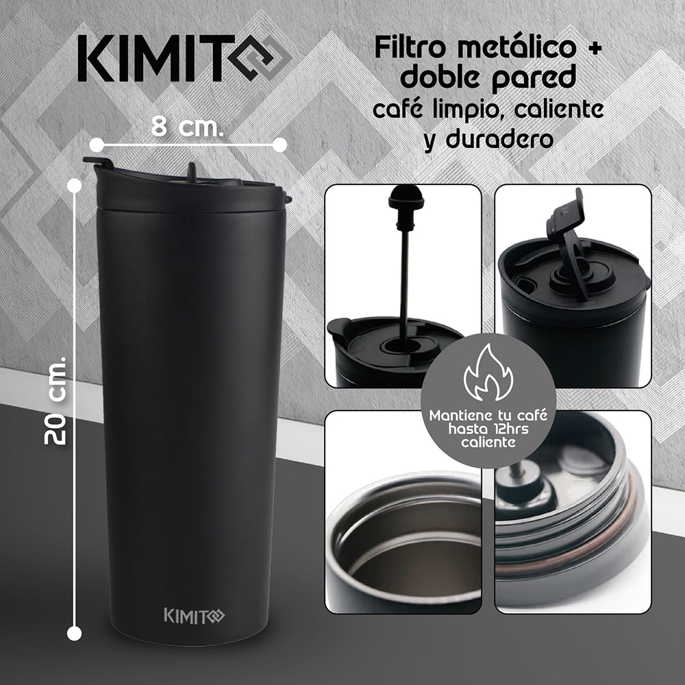 Prensa Francesa Portatil Kimito 500 Ml Cafetera travel