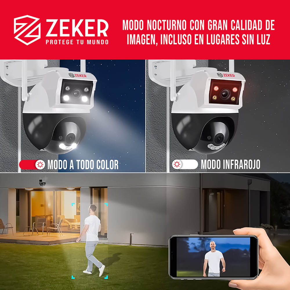 Camara de Seguridad Domo Zeker 4MP 5G Wifi Impermeable X2