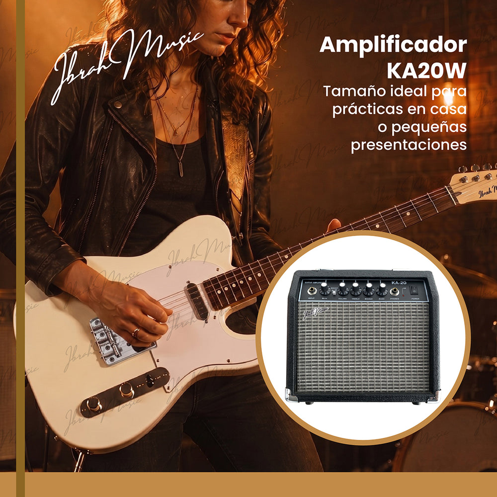 Guitarra Ibrah TC Style Blanca - Pastillas