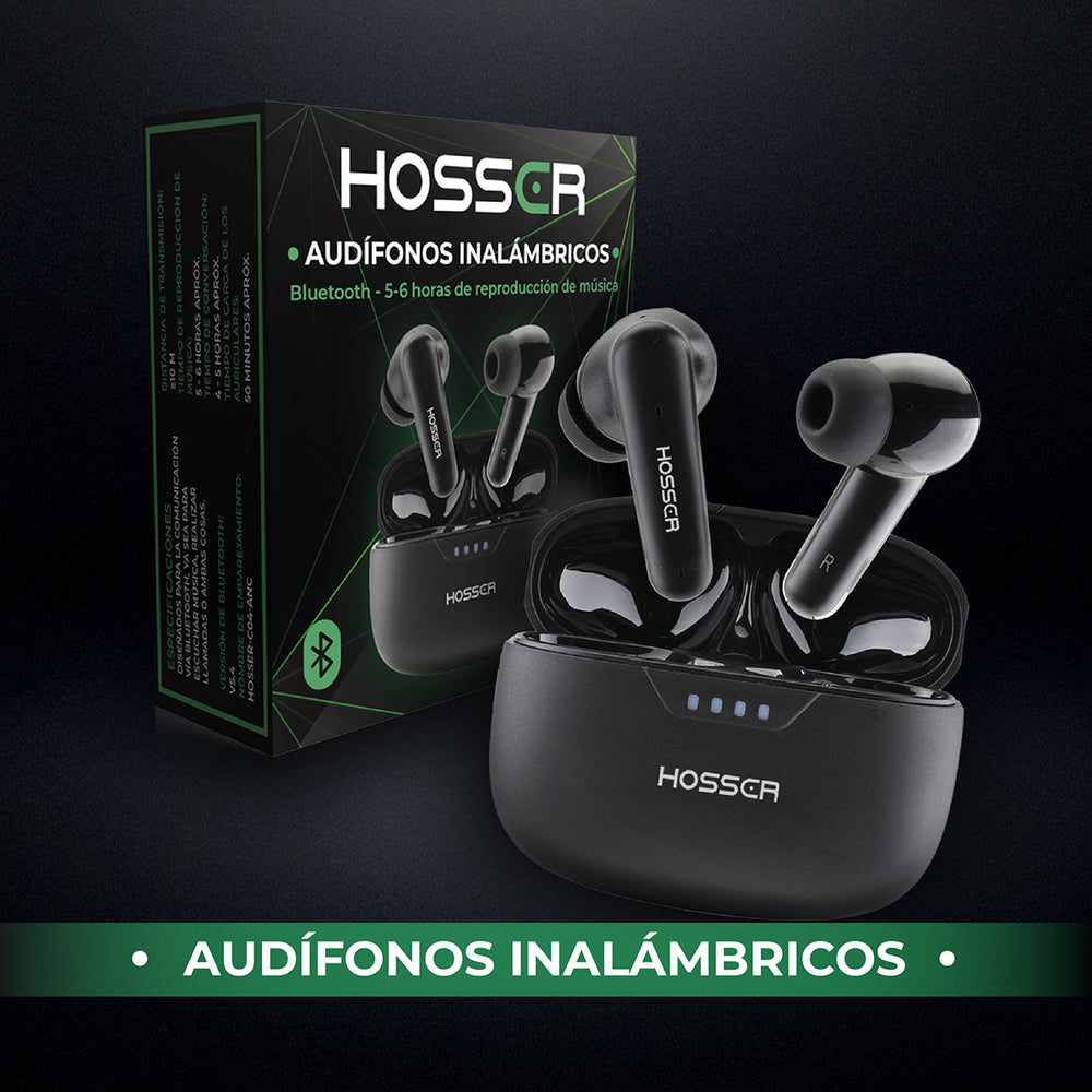 Audifonos Bluetooth In Ear Hosser 35mAh Cancelación de Ruido