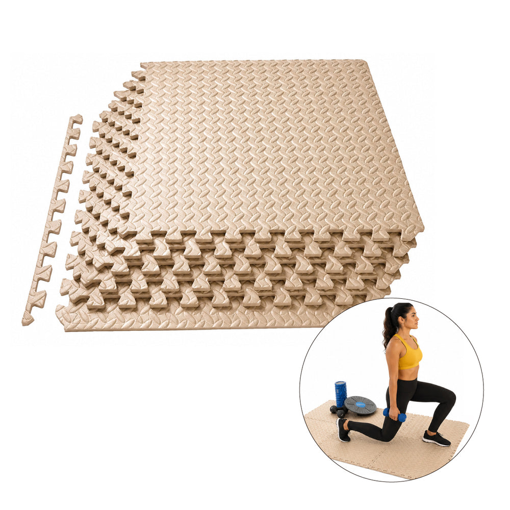 Piso Goma Eva Gimansio Overfit 60x60cm 8u Beige