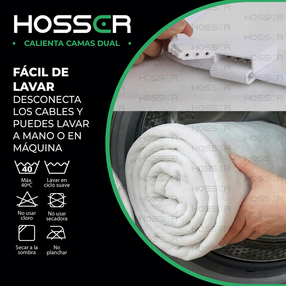 Calienta Camas King Dual Hosser 180x200cm Electrico
