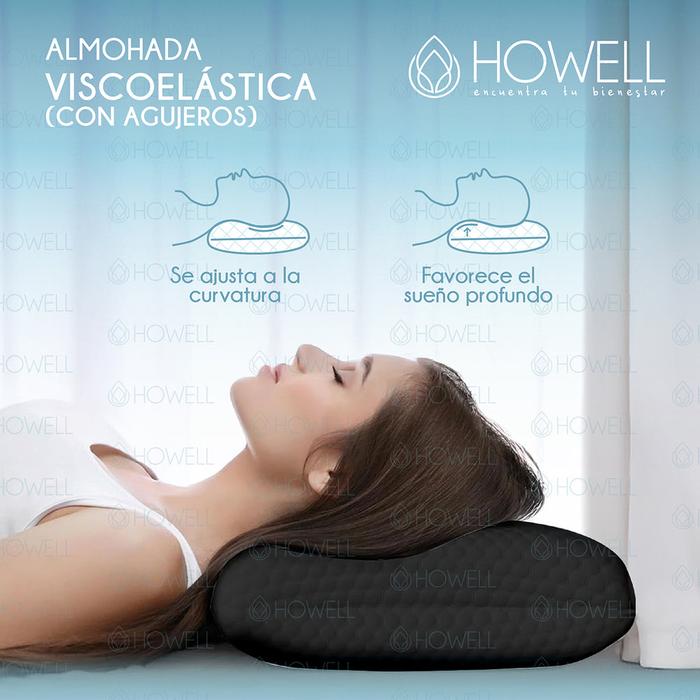 Almohada Cervical Memory Foam Howell Visco Carbon Aircell