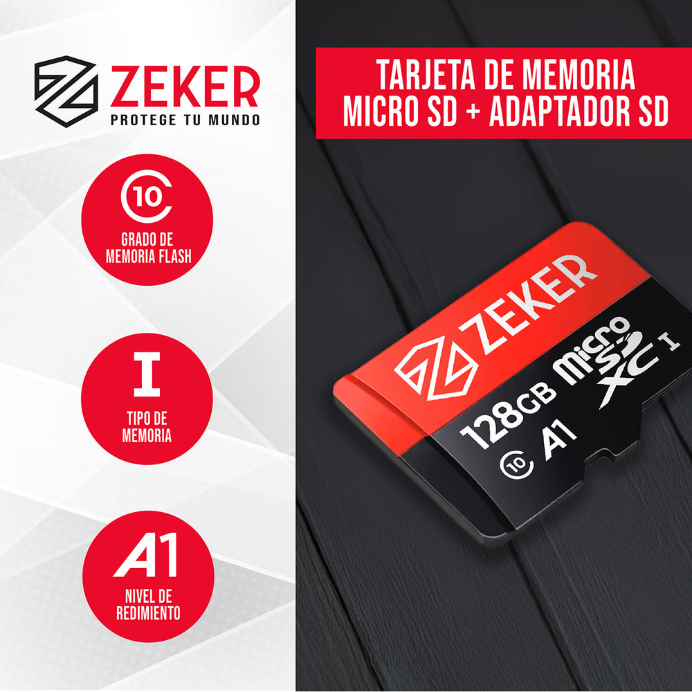 Tarjeta MicroSD 128GB + Adaptador