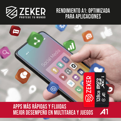Tarjeta de memoria Micro Sd 128GB Zeker con adaptador SD