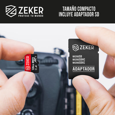 Tarjeta de memoria Micro Sd 128GB Zeker con adaptador SD