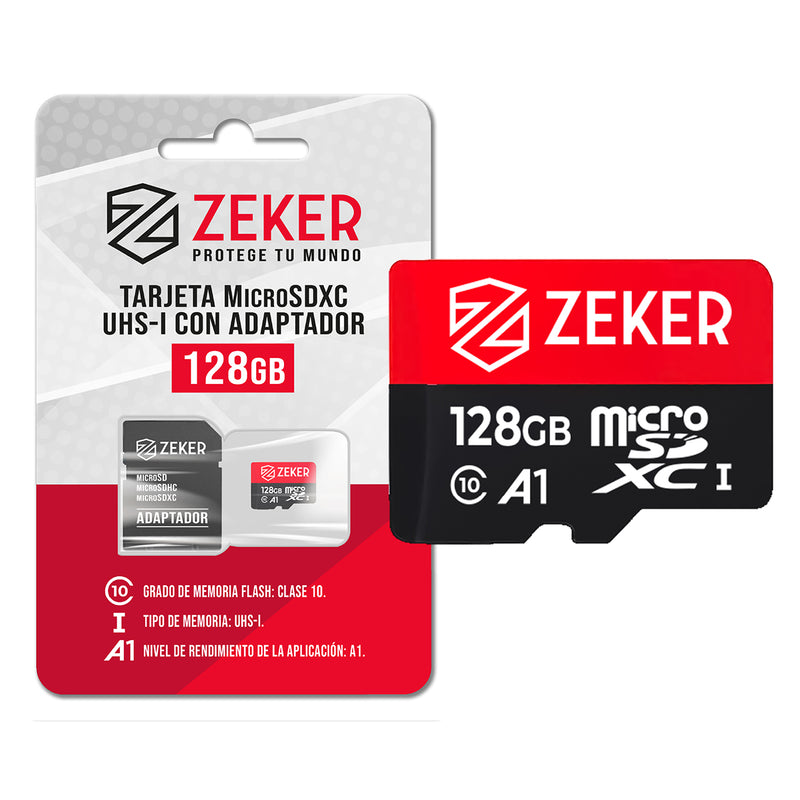Tarjeta de memoria Micro Sd 128GB Zeker con adaptador SD
