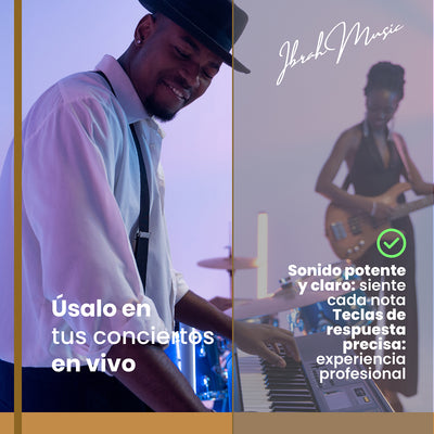 Piano Eléctrico Yongmei 61 Teclas IB-2800 Teclado Musical USB