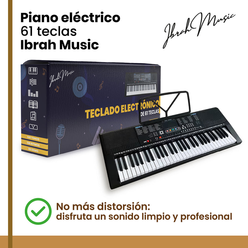Piano Eléctrico Yongmei 61 Teclas IB-2800 Teclado Musical USB