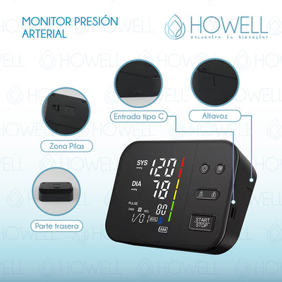 Tensiómetro V2 Toma Presión Digital Pro Howell Usb Bateria