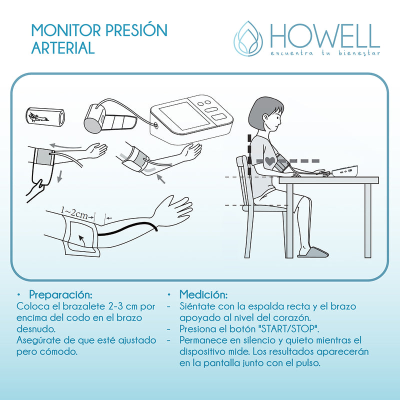 Tensiómetro V2 Toma Presión Digital Pro Howell Usb Bateria