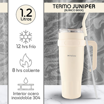 Termo Vaso Mug Térmico Juniper By Fellow 1.2L Acero Inox 304 - Blanco