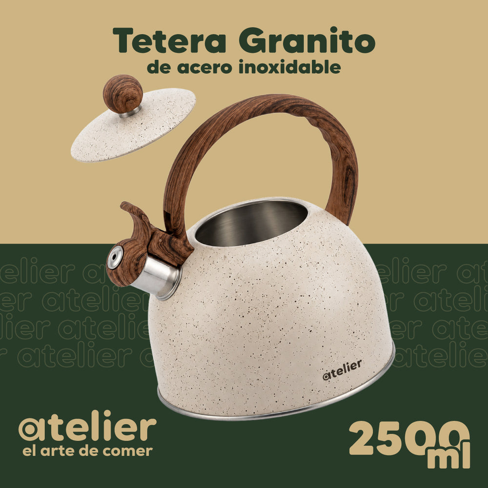 Tetera Atelier granito - infografia producto