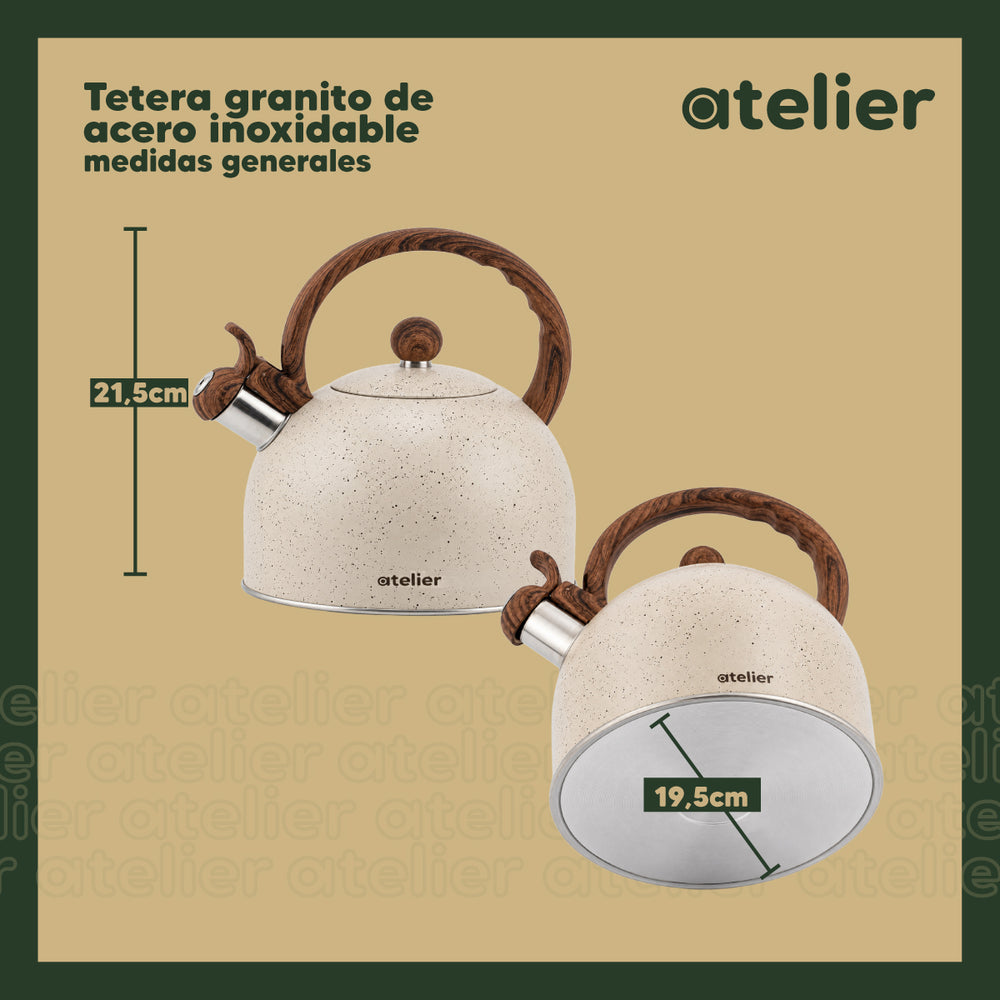Tetera Atelier granito - medidas generales