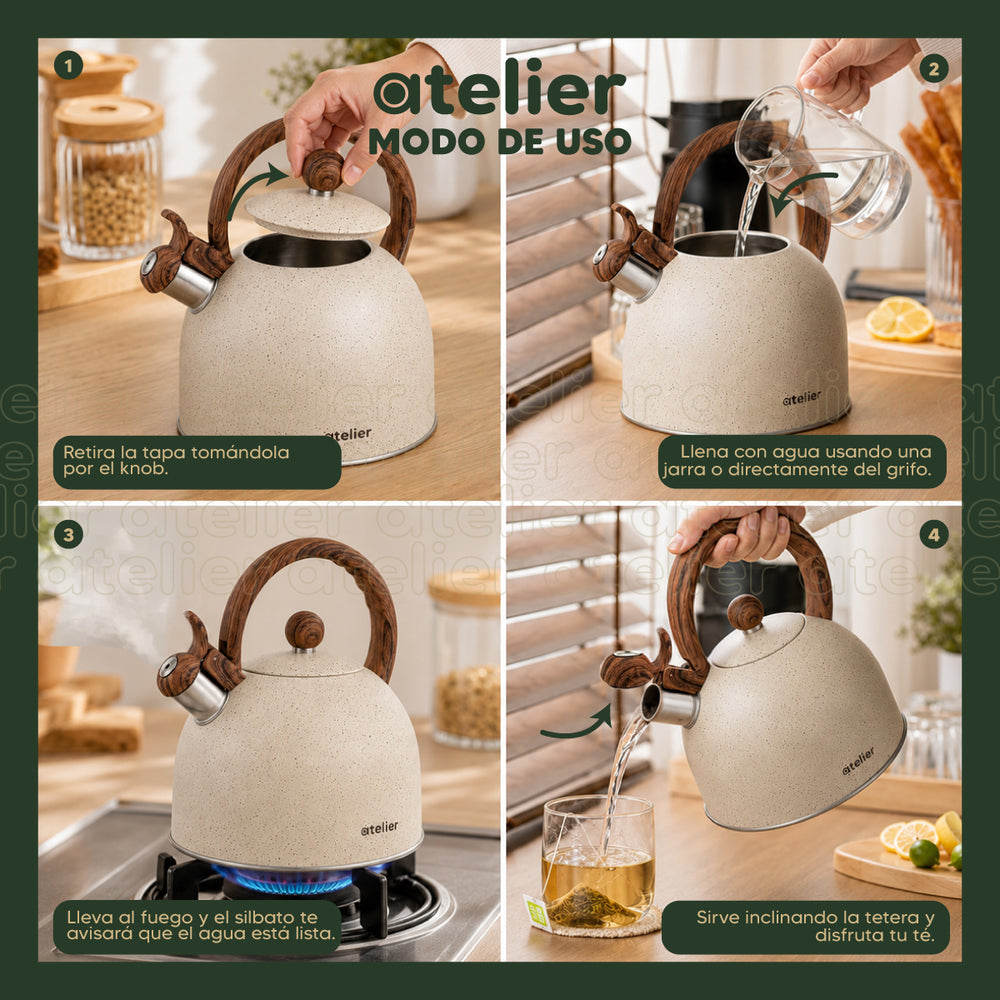 Tetera Atelier granito - modo de uso