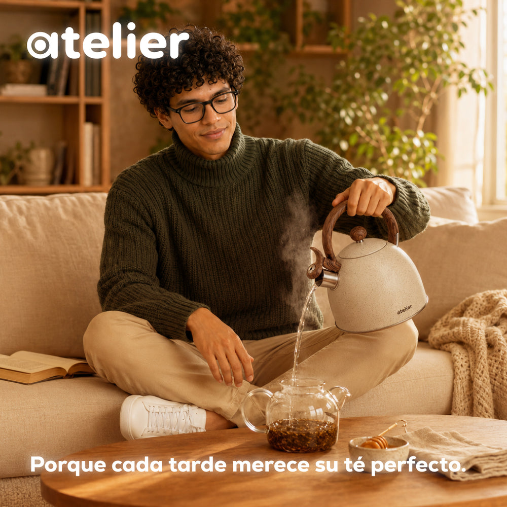 Tetera Atelier granito - detalle acabado