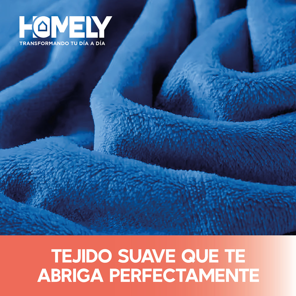 Frazada Polar Termica 2 Plazas Homely Manta 150x200cm Azul