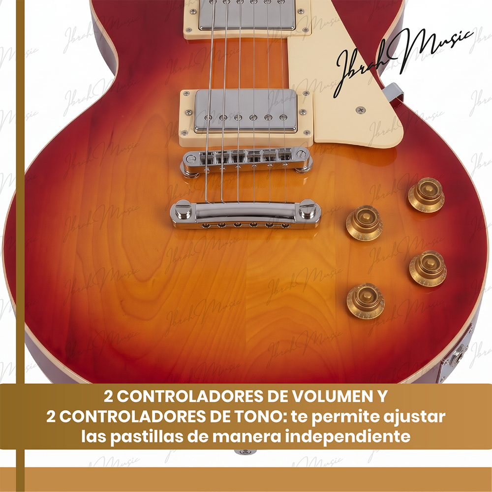 Guitarra Eléctrica Ibrah Les Paul Sunburst + Amplificador KA20W + Accesorios