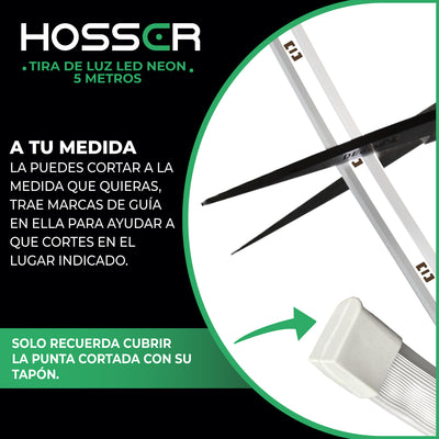 Tiras Luces Led Neon Flex Hosser Cinta Led 50W Alexa Rgb 5 Metros IP67 Flexible Moldeable App Tuya Smart