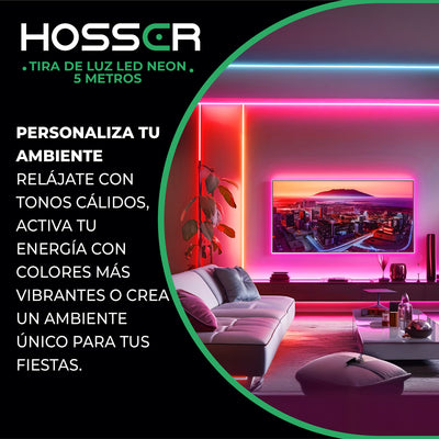 Tiras Luces Led Neon Flex Hosser Cinta Led 50W Alexa Rgb 5 Metros IP67 Flexible Moldeable App Tuya Smart