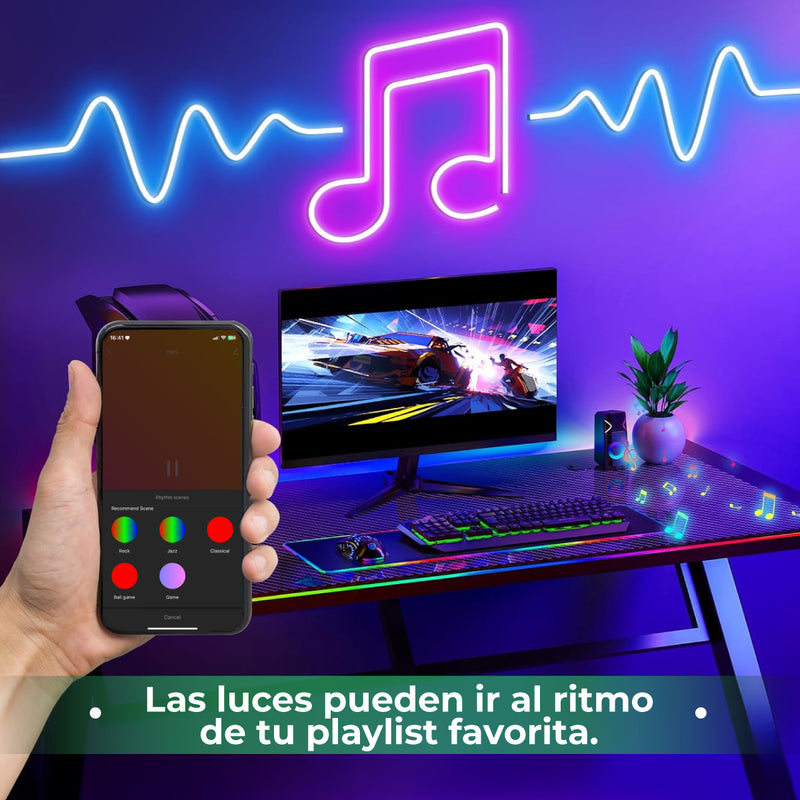 Tiras Luces Led Neon Flex Hosser Cinta Led 50W Alexa Rgb 5 Metros IP67 Flexible Moldeable App Tuya Smart