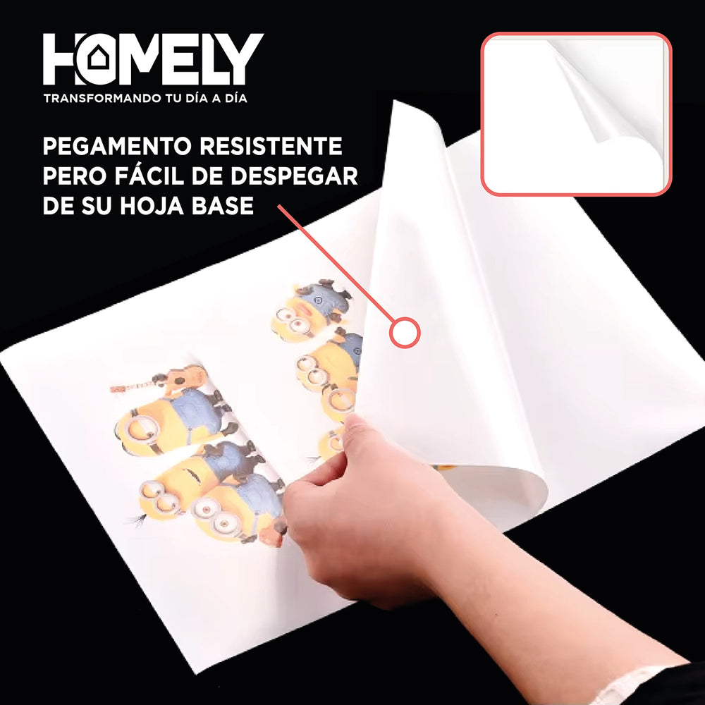 Papel Fotografico Glossy Adhesivo A4 135 Grs Homely 100 Hoja