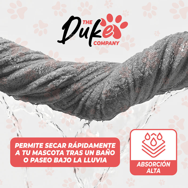 Toalla Microfibra Para Mascotas Duke 101 X 60 Cm Gris