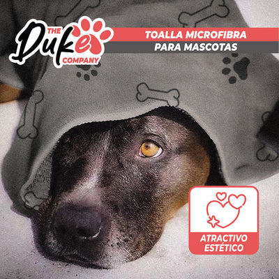 Toalla Microfibra Para Mascotas Duke 101 X 60 Cm Gris