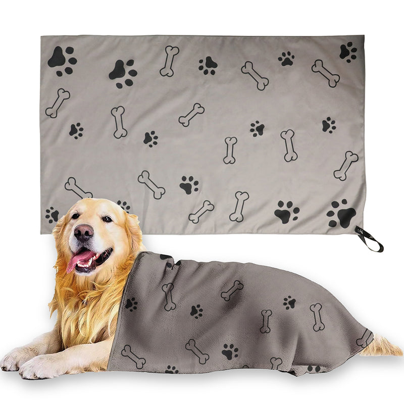 Toalla Microfibra Para Mascotas Duke 101 X 60 Cm Gris